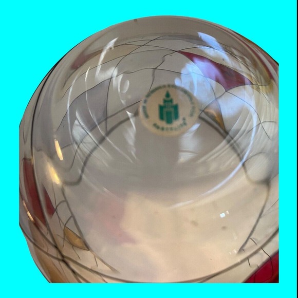 Partylite Mosaic Calypso Stained Glass Candle Holder Clear Red Gold - Picture 6 of 7